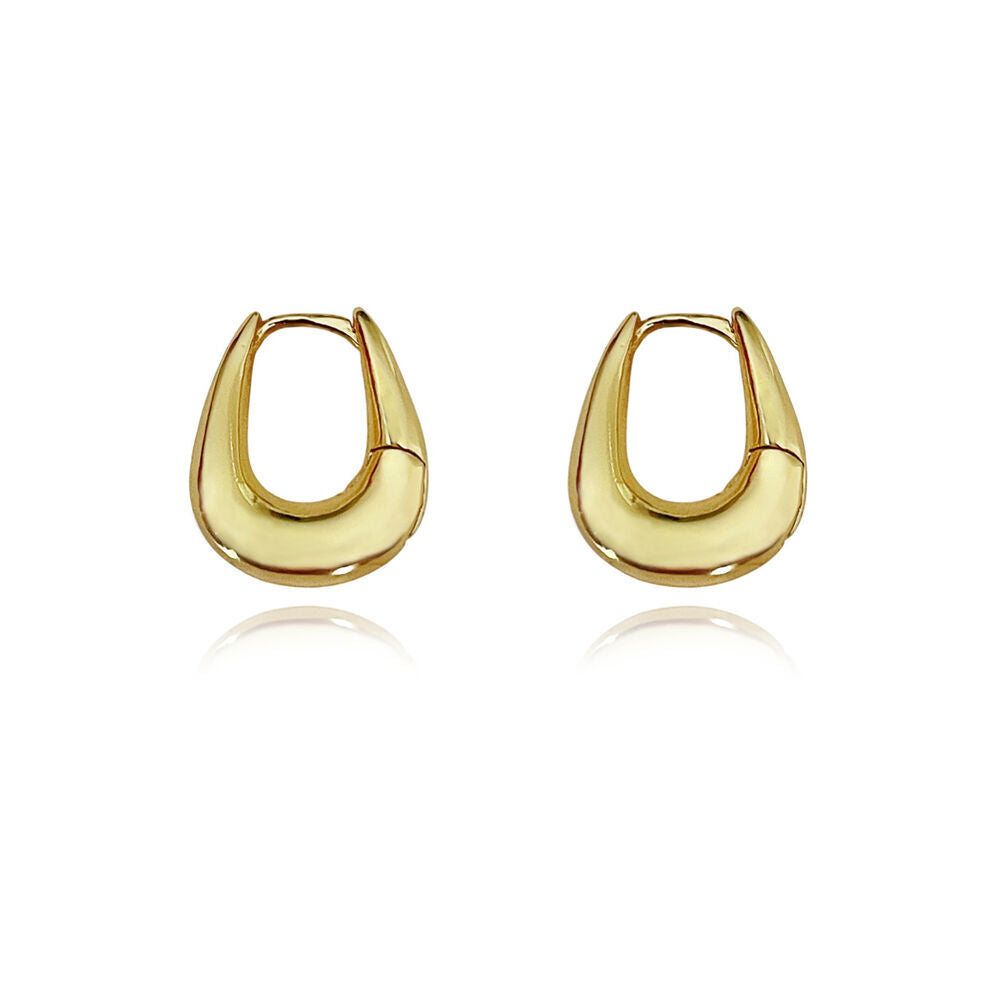 Culturesse Tate Sculptural Huggie Hoop Earrings (Gold)