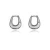 Culturesse Tate Sculptural Huggie Hoop Earrings (Silver)