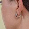 Culturesse Arjean Solid Silver Wide Hoop Earrings