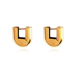 Culturesse Luma Solid U Huggie Earrings (Gold)