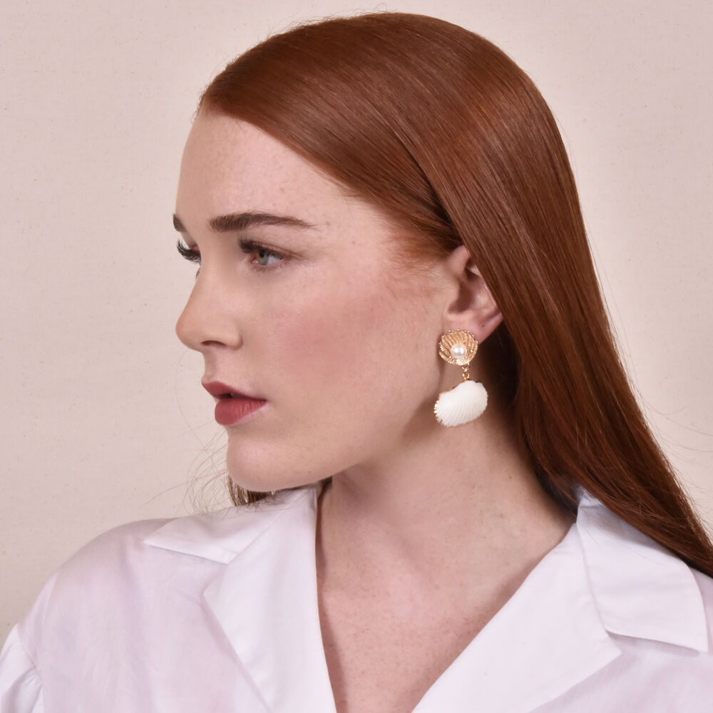 Culturesse Mercy Shell Drop Earrings