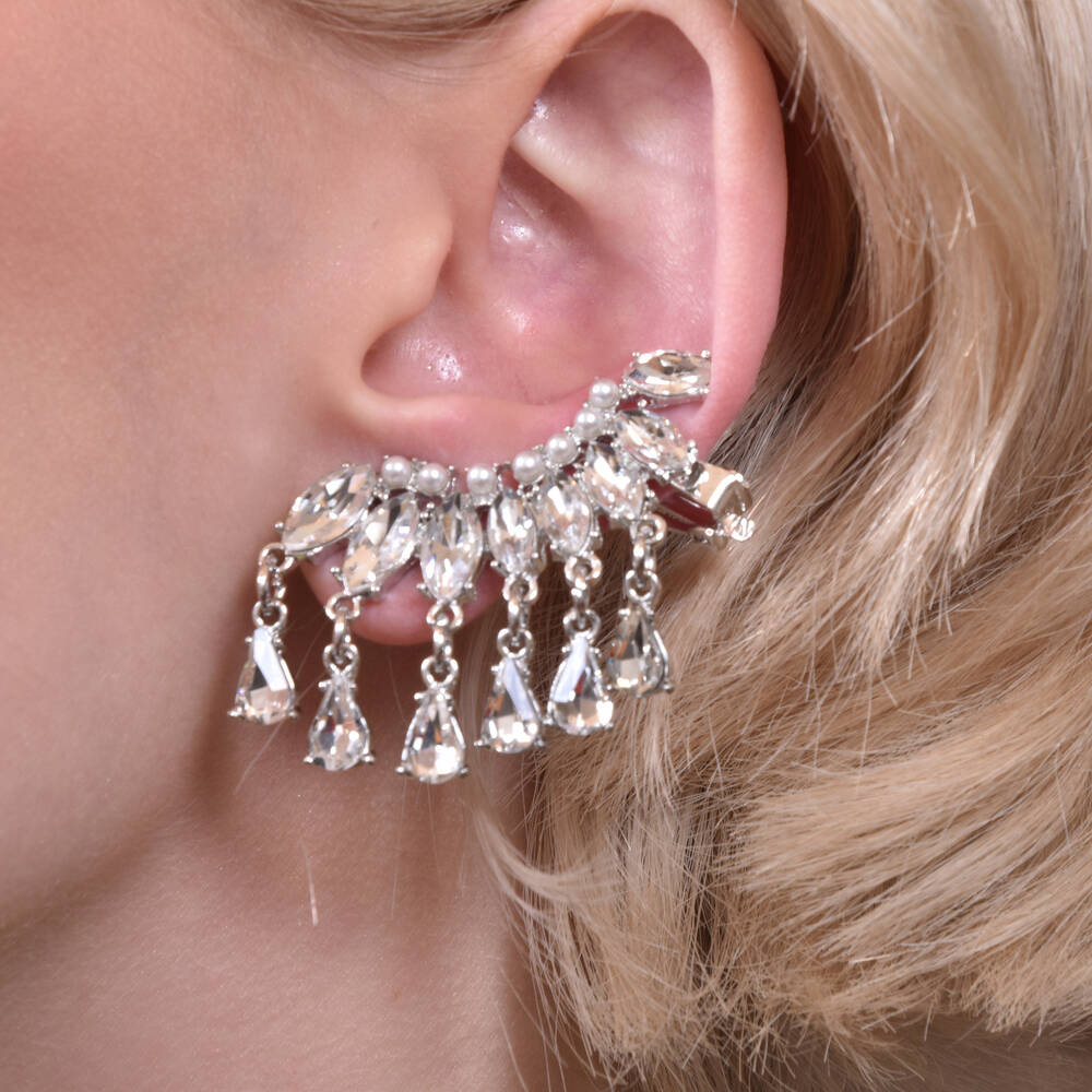 Culturesse Belle Ame Diamante Climber Earrings