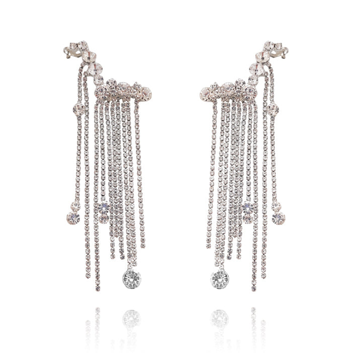 Culturesse Bespoke Diamante Climber Earrings