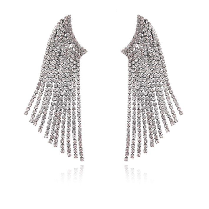 Culturesse Lais Diamante Tassel Earrings