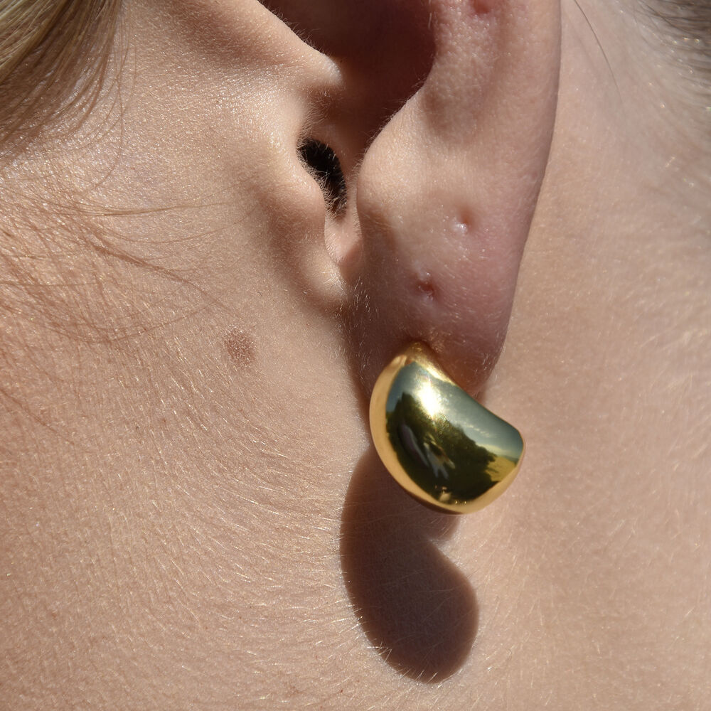 Culturesse La Lumiere Modern Cocoon Earrings (Gold Vermeil)
