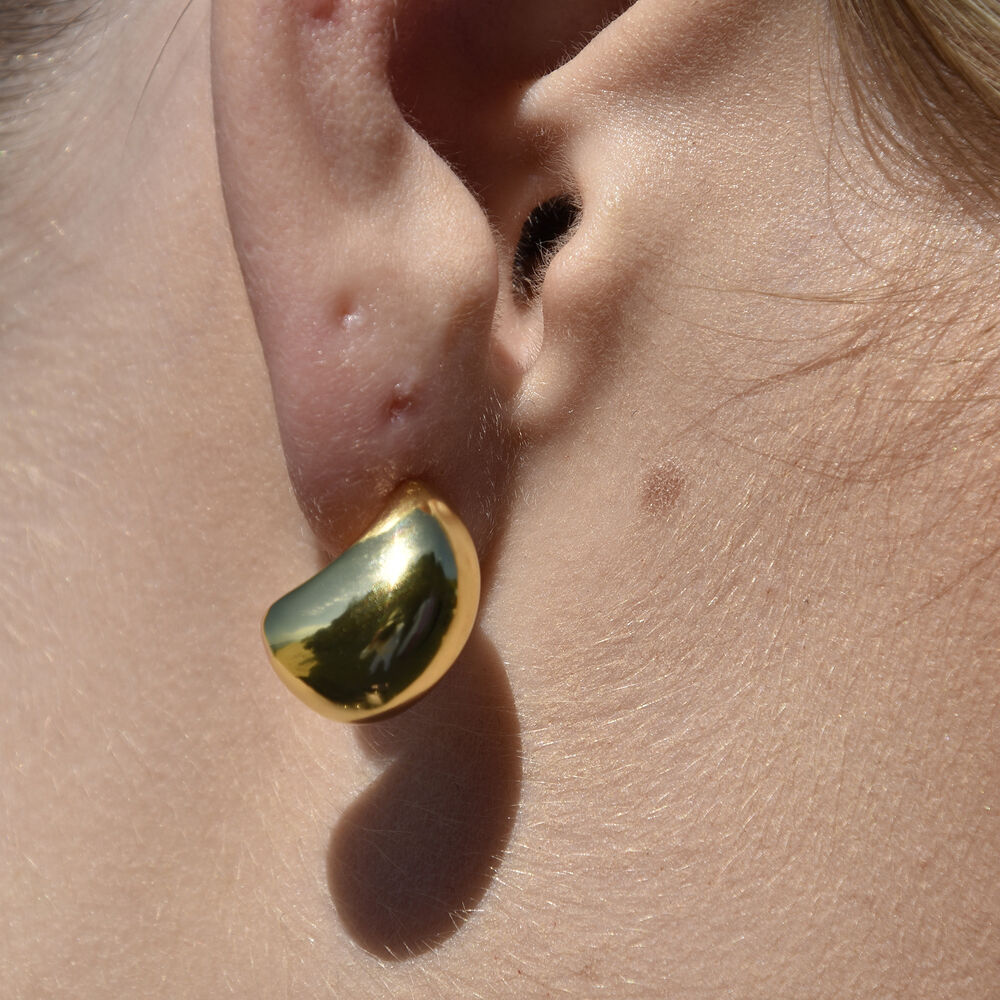 Culturesse La Lumiere Modern Cocoon Earrings (Gold Vermeil)