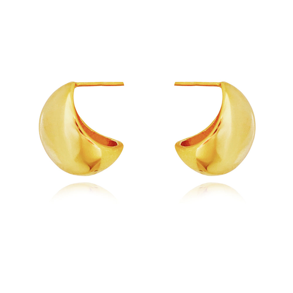 Culturesse La Lumiere Modern Cocoon Earrings (Gold Vermeil)