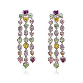 Culturesse Tourmaline Zirconia Crystal Encrusted Earrings