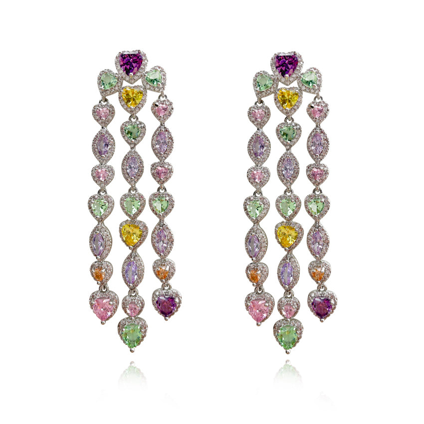 Culturesse Tourmaline Zirconia Crystal Encrusted Earrings