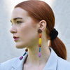 Culturesse Calinn Colourful Wooden Drop Earrings