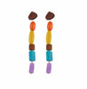 Culturesse Calinn Colourful Wooden Drop Earrings