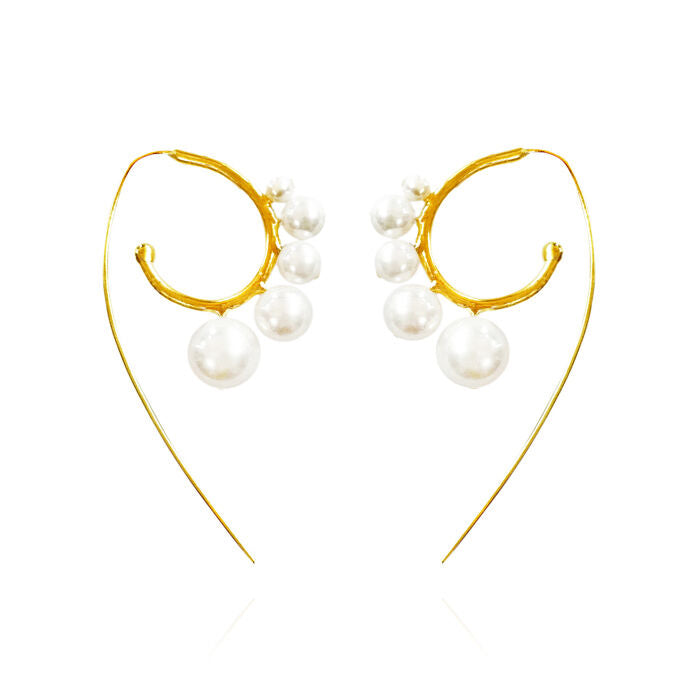 Culturesse Romane 24K Artisan Pearl Flow Earrings