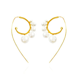 Culturesse Romane 24K Artisan Pearl Flow Earrings