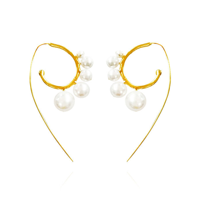 Culturesse Romane 24K Artisan Pearl Flow Earrings