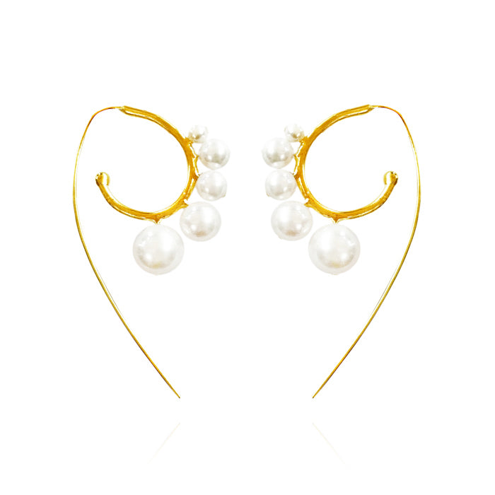 Culturesse Romane 24K Artisan Pearl Flow Earrings