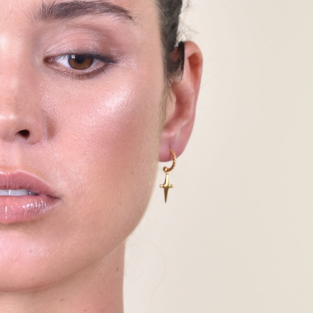 Culturesse Niko Gold Vermeil Cross Drop Earrings