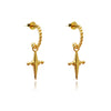 Culturesse Niko Gold Vermeil Cross Drop Earrings