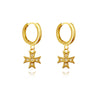 Culturesse Exie Cross Drop Earrings (Gold Vermeil)