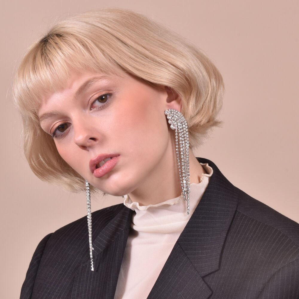 Culturesse Emilio Crystal Diamante Earrings