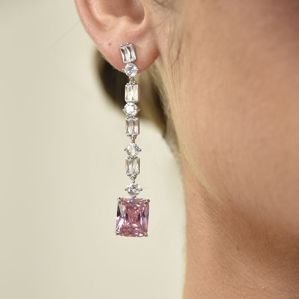 Culturesse Annalee Crystal Drop Earrings (Rose Blush)