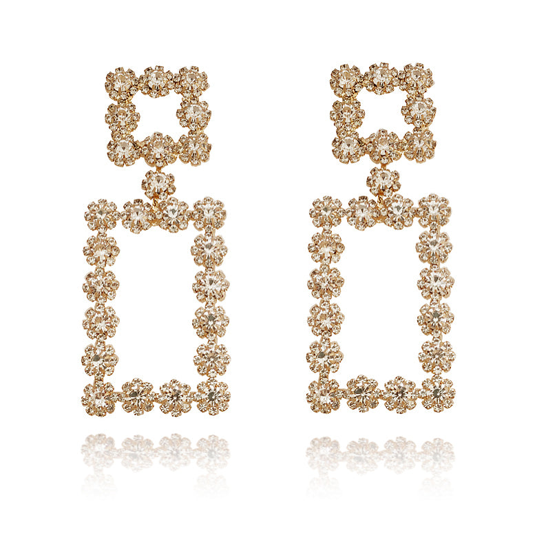 Culturesse Gianni Crystal Encrusted Diamante Earrings