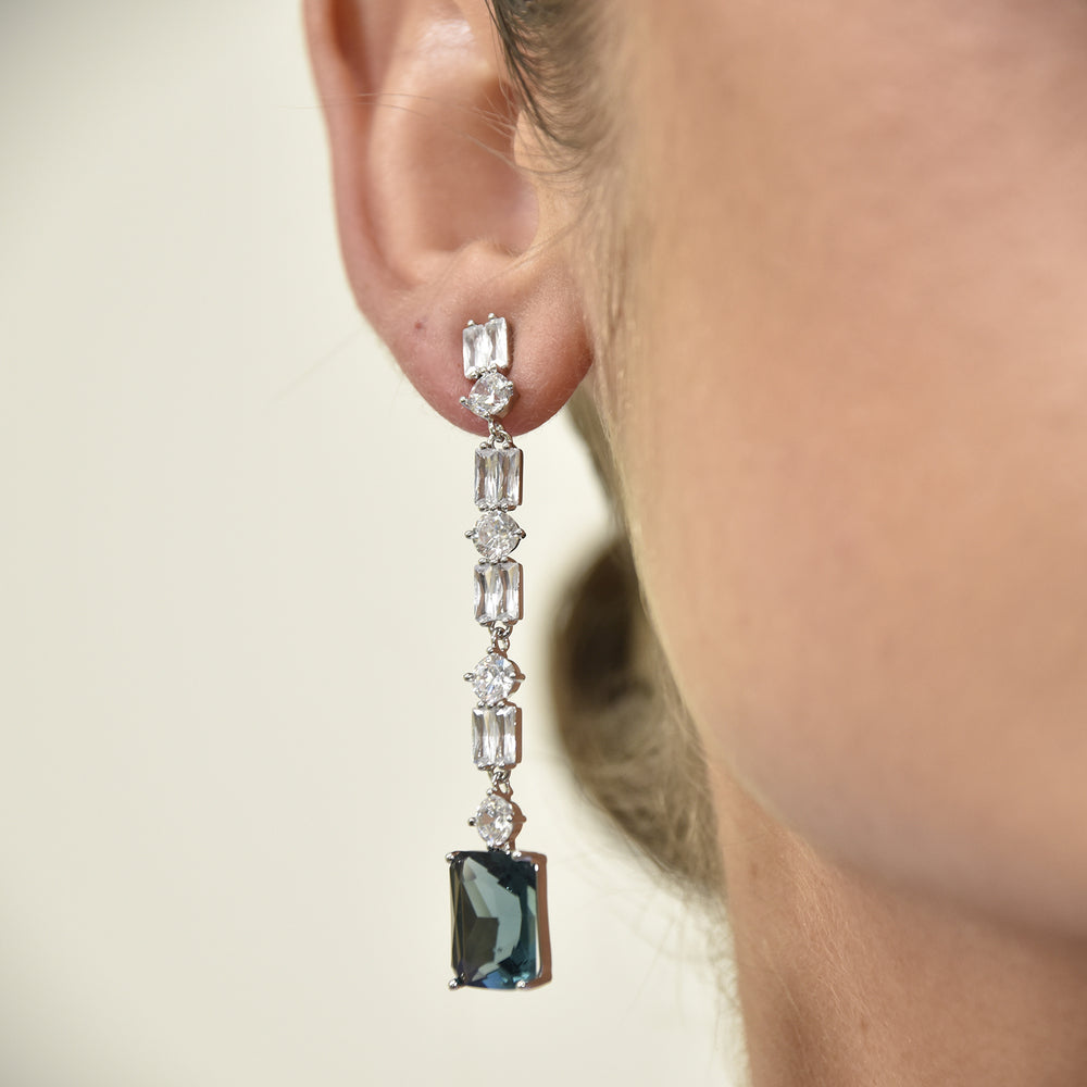 Culturesse Annalee Crystal Drop Earrings (Aegean)