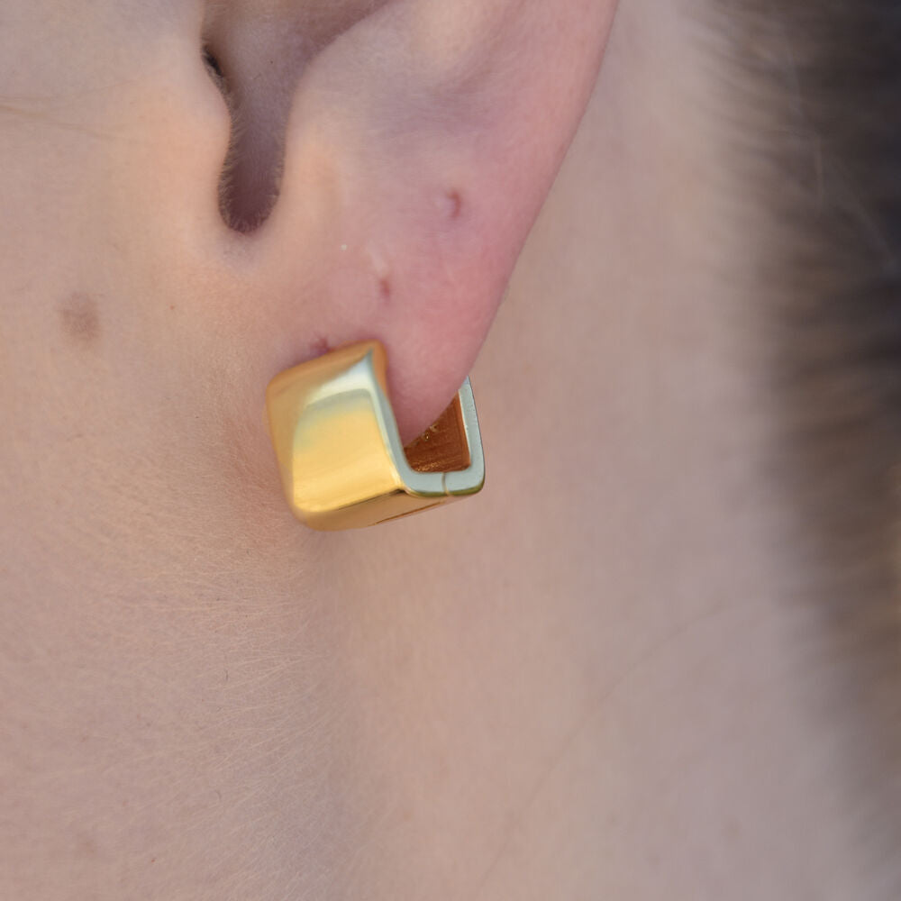 Culturesse Zen Minimal Cubic Earrings (Gold Vermeil)