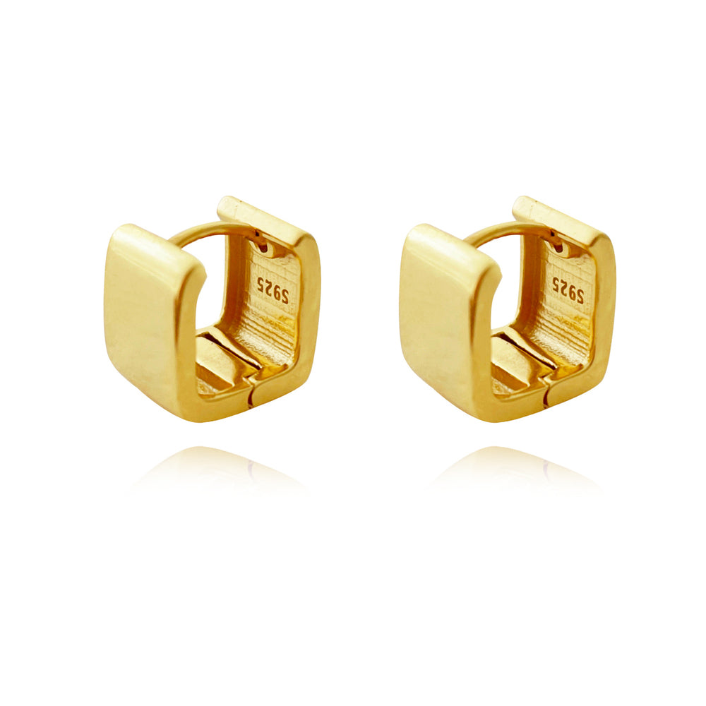 Culturesse Zen Minimal Cubic Earrings (Gold Vermeil)