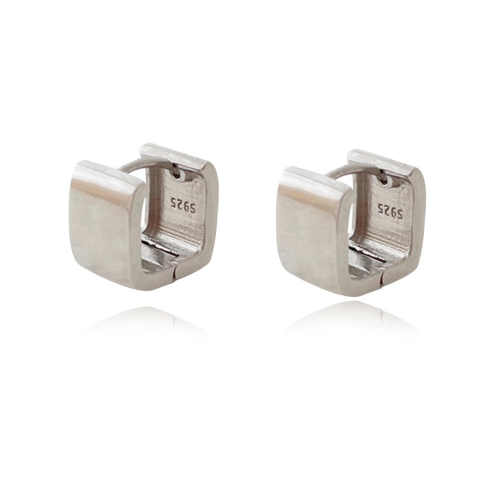 Culturesse Zen Minimal Cubic Earrings (Silver)
