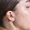 Culturesse Lior Gold Vermeil Topaz Chain Cuff Earrings (Pair)
