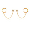 Culturesse Lior Gold Vermeil Topaz Chain Cuff Earrings (Pair)