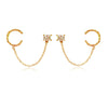 Culturesse Lior Gold Vermeil Topaz Chain Cuff Earrings (Pair)