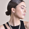 Culturesse Lior Silver Topaz Chain Cuff Earrings (Pair)