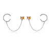 Culturesse Lior Silver Topaz Chain Cuff Earrings (Pair)
