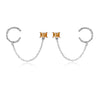 Culturesse Lior Silver Topaz Chain Cuff Earrings (Pair)