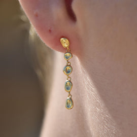 Culturesse Aka Dainty Sculptural Pebble Drop Earrings (Gold Vermeil)