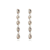 Culturesse Aka Dainty Sculptural Pebble Drop Earrings (Silver)
