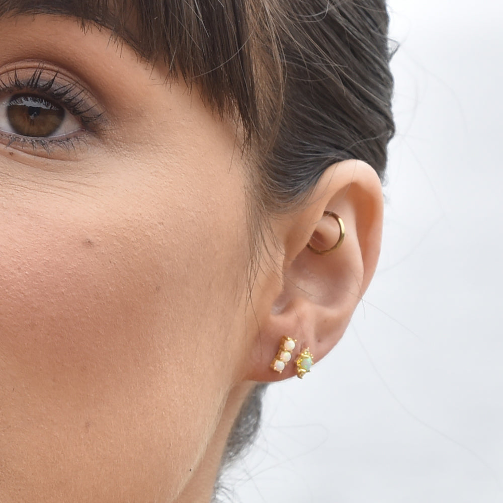 Culturesse Apricia Dainty Opal Stud Earrings