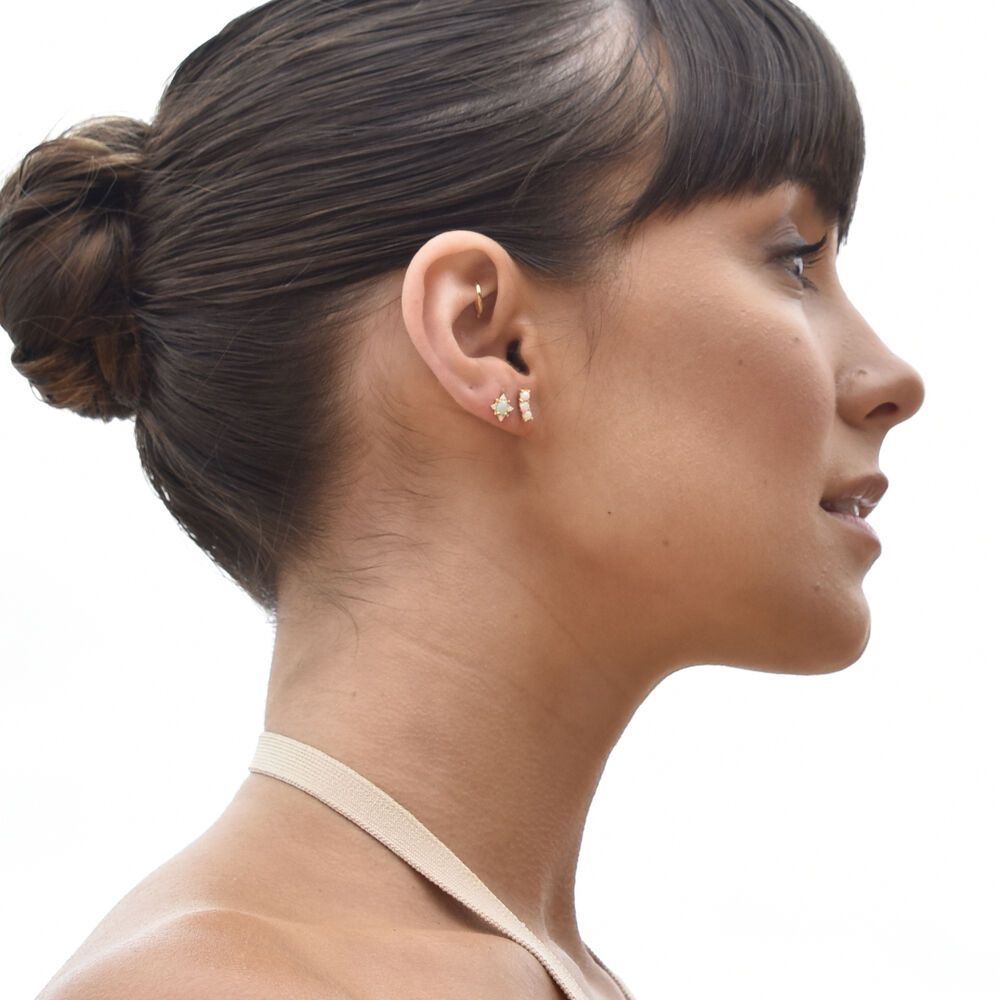 Culturesse Apricia Dainty Opal Stud Earrings