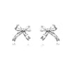 Culturesse Tilda Dainty Bow Tie Earrings (Silver)