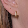 Culturesse Averie Dainty CZ Embellished Huggie Earrings (Gold)