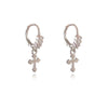 Culturesse Anesha Dainty Cross Drop Earrings (Silver)