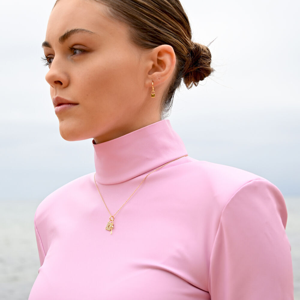 Culturesse Billie Dainty Padlock Mismatched Earrings