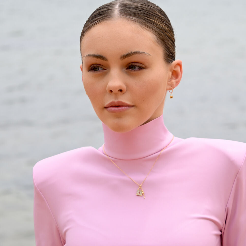 Culturesse Billie Dainty Padlock Mismatched Earrings