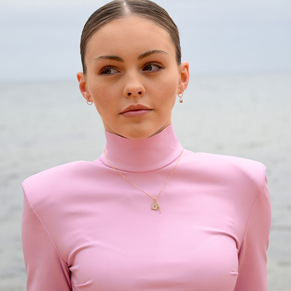 Culturesse Billie Dainty Padlock Mismatched Earrings