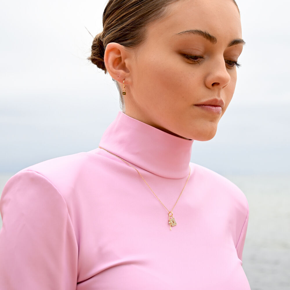 Culturesse Billie Dainty Padlock Mismatched Earrings