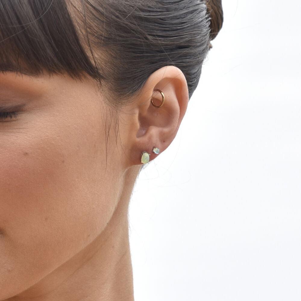 Culturesse Dawn Dainty Moon Opal Stud Earrings