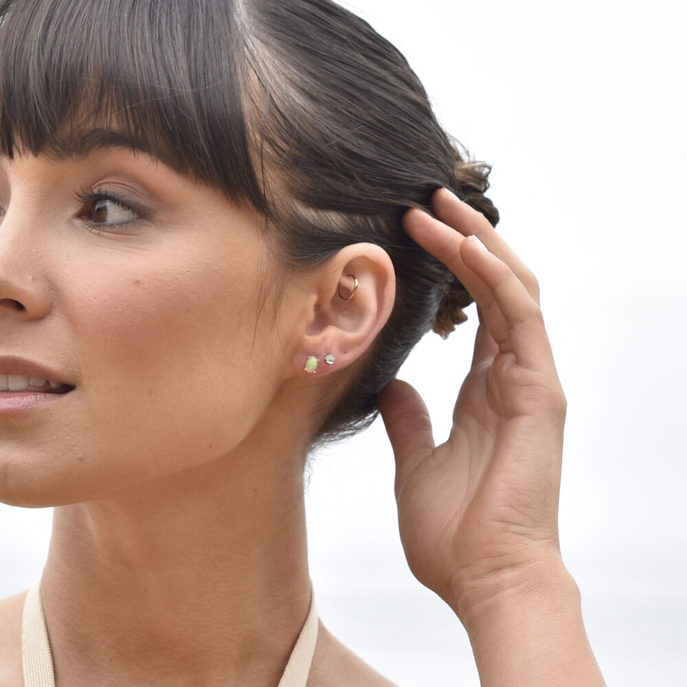 Culturesse Dawn Dainty Moon Opal Stud Earrings