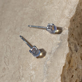 Culturesse Dawn Dainty Moon Opal Stud Earrings