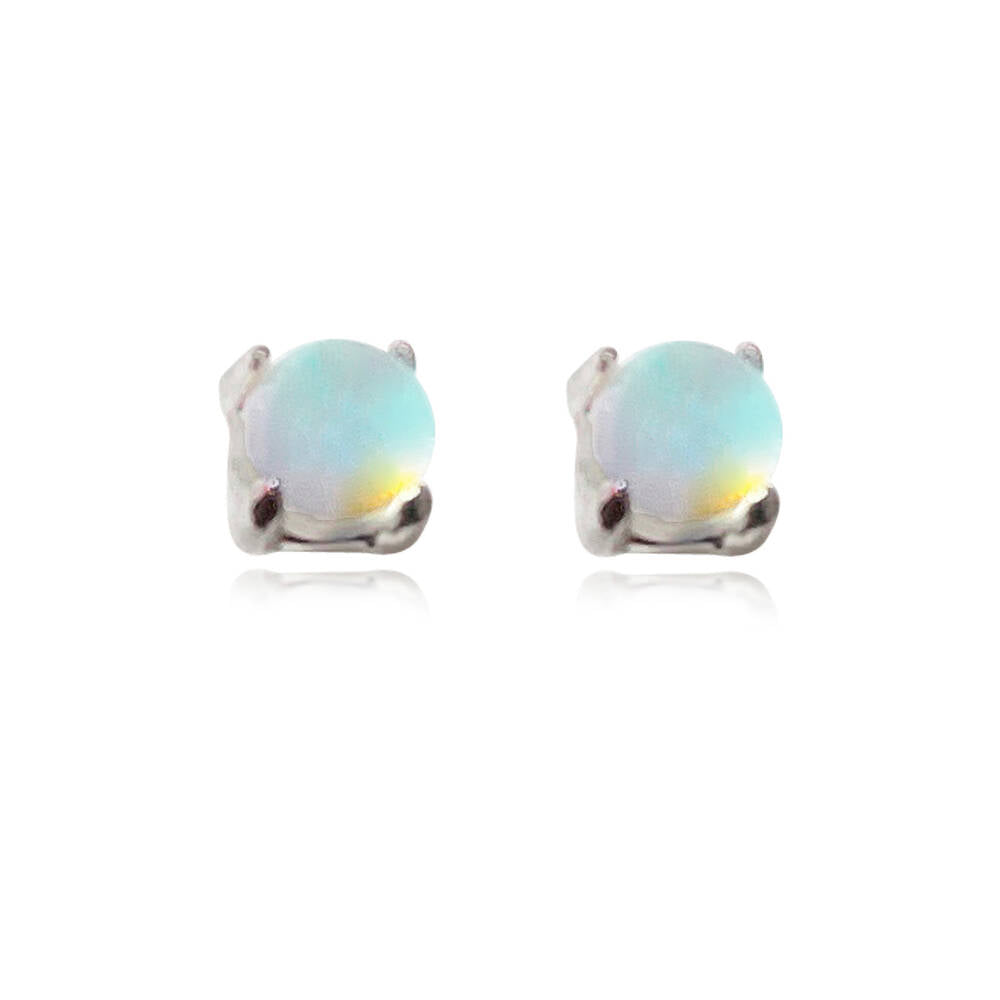 Culturesse Dawn Dainty Moon Opal Stud Earrings